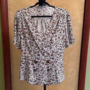 Floral V-Neck Blouse